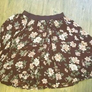 Torrid 2 Tulle Pleated Midi Skater Skirt Floral